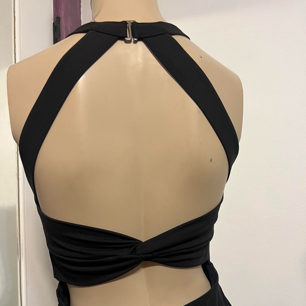 Elegant Black Halter Dress